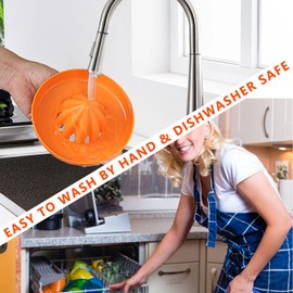 Drsn Orange Juicer, Manual Citrus Juicer with 32 oz Mason Jar, Multi-function, Compatible with Wide Mouth Jars