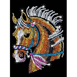 Sequin Art Blue Horse, Sparkling Arts and Crafts Kit; Creative Crafts for Adults and Kids