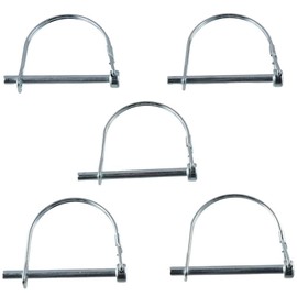 SHUATI 10Pcs Shaft Locking Pin, 2 Shapes Safety Coupler Pin, 1/4'' Diamete Square and Arch, Spring Buckle Pin, Wire Lock Pin for Farm Trailers, Lawn