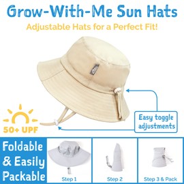 JAN & JUL Foldable Baby Boy Bucket Hat with UV Protection (S: 0-6 Months, Light Blue)