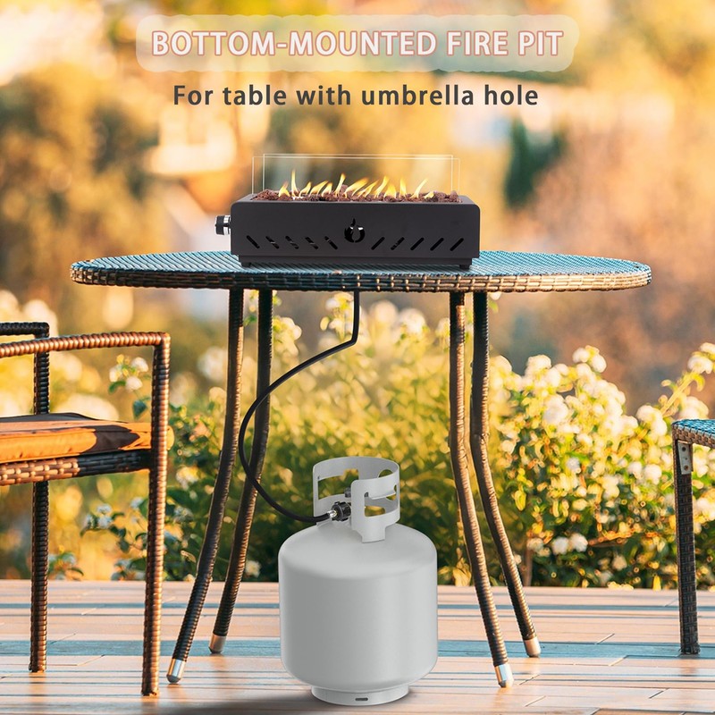 ONLYFIRE OUTDOOR LIVING 18" Tabletop Propane Gas Fire Pit Bottom-Mounted