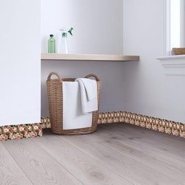 IOHEFY Vintage Rose Wallpaper Border 196x4 Inch Peel and Stick Wall Border Removable Vinyl Wall Trim Pink Rose Floral Pattern for Kitchen Bathroom Bedroom Living Room Nursery Cabinets Home Decoration