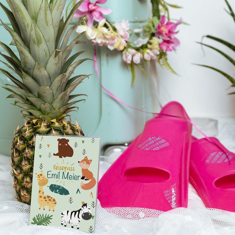 cozy racoon Kids Passport Holder, safari, Modern