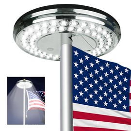Flag Pole Solar Light Top Mount,Super Bright 60 Led Flagpole Solar Light Last Up to 12 Hrs Lighting On Outdoor Pole Top for Residential House Garden In-Ground