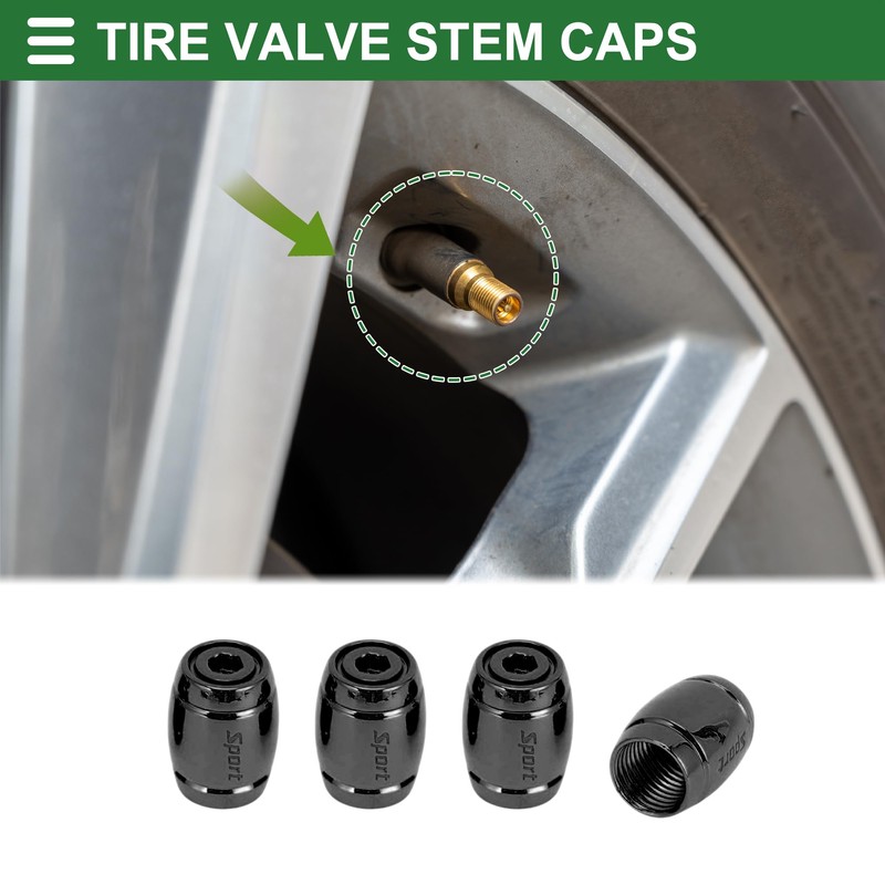 Motoforti Tire Valve Stem Caps Tyre Valve Dust Covers 8x14mm