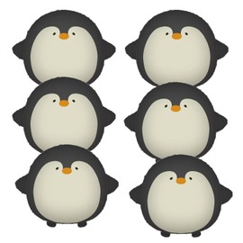 SKIRUP Palloncini a forma di pinguino, 6 palloncini in lamina a forma di testa di pinguino, per Natale, inverno, Capodanno, compleanno, baby shower, decorazione per feste