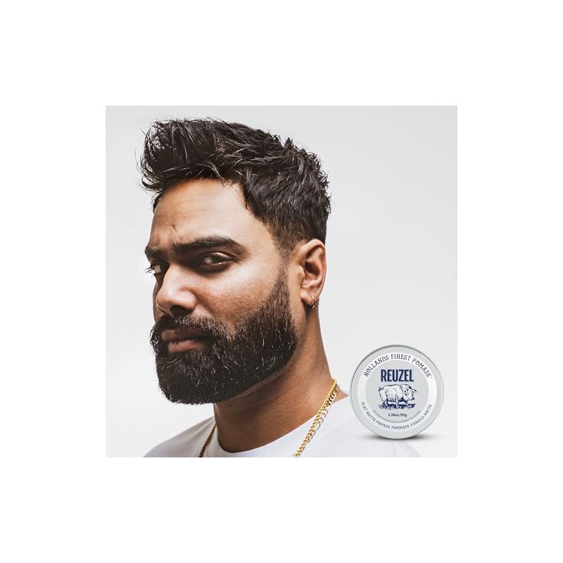 Reuzel Matte Clay Pomade, No Shine Pomade With A Medium