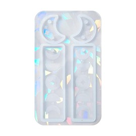 KUFptva Little Moon Silicone Mold Holographic Resin Earring Mold Jewelry Molds for Resin Casting Silicone Molds