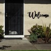 Welcome Sign for Front Door, Black Wooden Signs Welcome Wall
