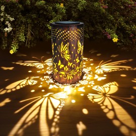 Birthday Gifts for Women, Butterfly Solar Garden Ornaments Outdoor, Waterproof Garden Decorations Solar Lanterns, Ideal Mothers Day & Christmas Gifts for Her, Mum, Grandma, Lovely Birthday Presents