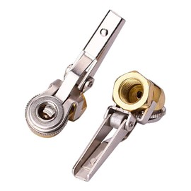 Tire Air Chucks, TCC01 Brass Air Pump Thread Nozzle Adapter 1/4" NPT Car Truck Tyre Valve Connector for Wheel, 2 Pack