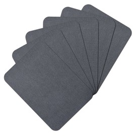 Guokuai Premium Quality Fabric Repair Patches Iron-on Patches for Clothing Inside & Outside Strongest Glue Cotton 3" by 4-1/4" (7.5 cm x 10.5 cm)… (6PCS-Dark Grey)