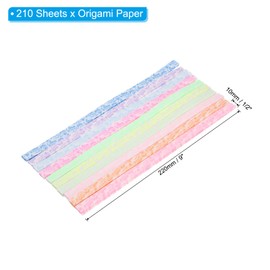 PATIKIL 9 x 1/2inch Origami Star Paper, 210Sheets Luminous Double-Sided Colored Star Paper Strip for Scrapbook Decorations Beginner Star Easy Fold Art DIY Supplies, Love Style