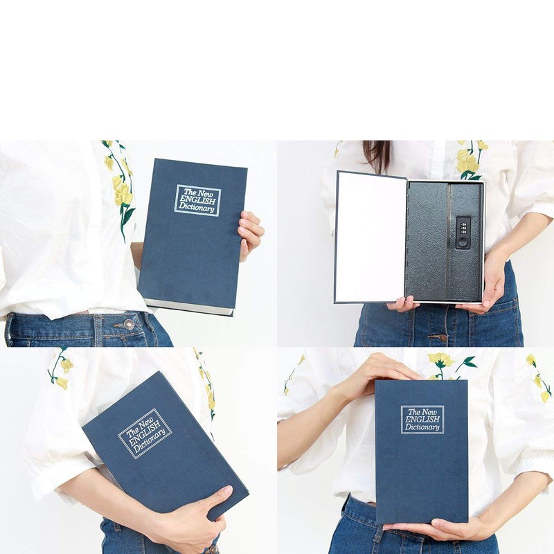 Book Safe with Combination Lock Dictionary Diversion Money Box, Portable