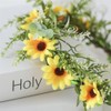 Sunflower Crown Wreath Headband Adjustable Floral Garland with Daisy and
