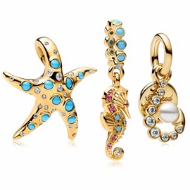 MSPOVOF Cute Animal Charms S925 Sterling Silver Pendant for Bracelets and Necklaces Women Jewellery Gift, Cubic Zirconia