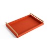 Orange Serving Tray, Coffee Table Decorative Tray Orange PU Leather