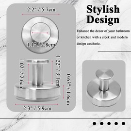 LifCratms 2 Pcs Suction Cup Hooks for Shower, Stainless Steel Towel Hooks for Bathroom, Kitchen, Glass Door, Mirror, Tile (Silver)