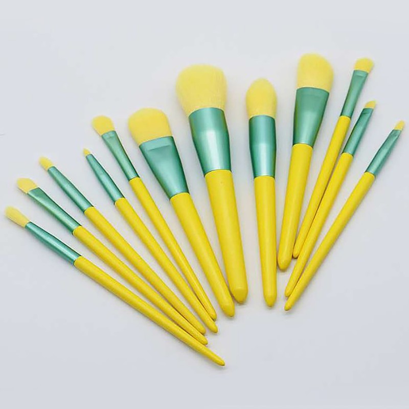 12pcs Cosmetic Brush Set Synthetic Fiber Wooden Handle Professional Makeup