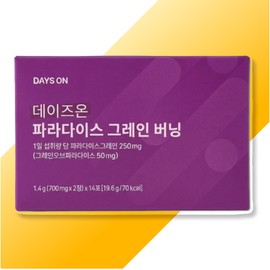 See detailed product description Days On Paradise Grain Burning 14 sachets (2 tablets/time) x 1 box Paradise Grain 6 Paradol Phytochemicals / 데이즈온 파라다이스 그레인 버닝 14포(2정/회)x1박스 파라다이스그레인 6파라돌 파이토케미칼