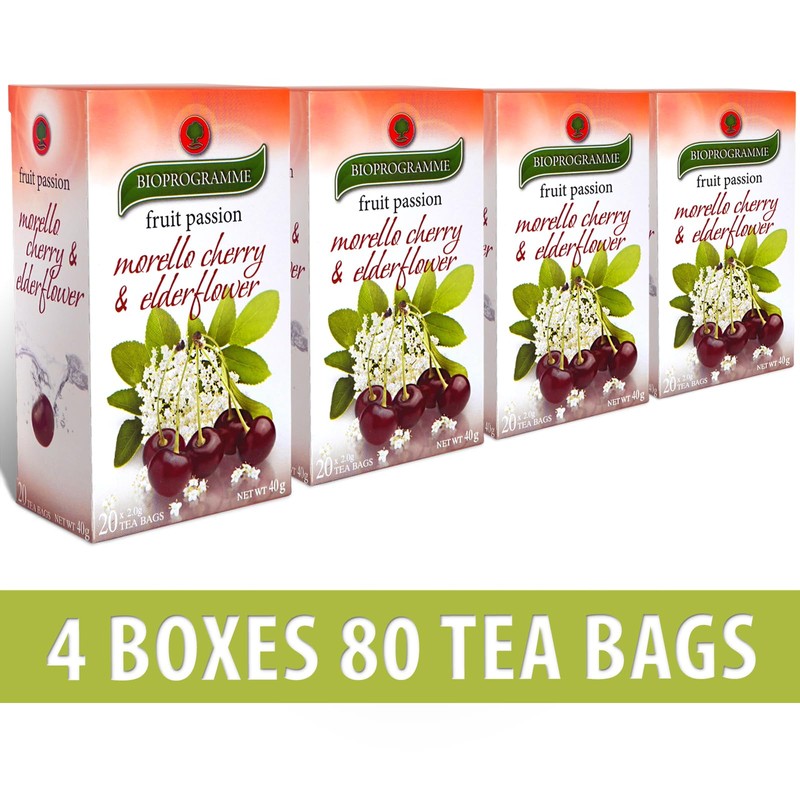 80 Tea Bags Morello Cherry & Elderflower - 4 Boxes