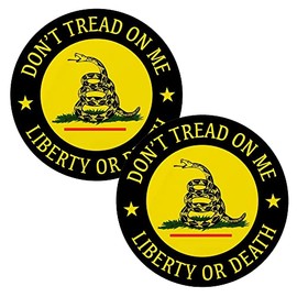 WSQ Don't Tread On Me Liberty Or Death Vinyl Sticker Decal (2 Pack) - 2 Inches - for Car Truck SUV Van Window Bumper Wall Laptop Tablet Cup Tumbler and Any Smooth Surface