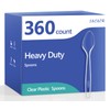 360 Count Clear Plastic Spoons Disposable, Premium Plastic Spoons Heavy