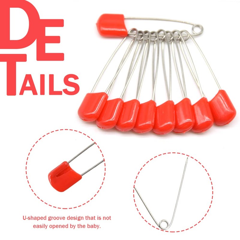 Hocansen 50 PCS Safety Pin 54mm/2.2in Baby Diaper Pins for