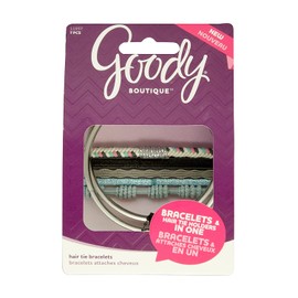 Goody Boutique Hair Tie Bracelets, Skinny/Silver