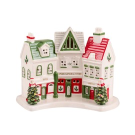 Spode - Colección de árbol de Navidad en miniatura para pueblo de Navidad, decoración figural, LED, medidas de 5 pulgadas, hecho de dolomita