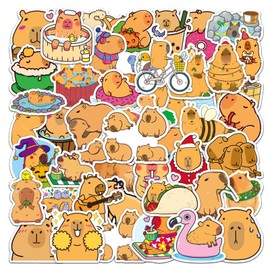 50Pcs Capybara Stickers for Water Bottles Tablets Laptops Mobile Phones Suitcases Scrapbooks Decorations Kids Gifts