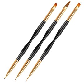Nail Art Brushes 9PCS Nail Brush Set with Liner Brush and Dotting Pens for Home and Professional Salon Use:_3PCS Nail Brush Set