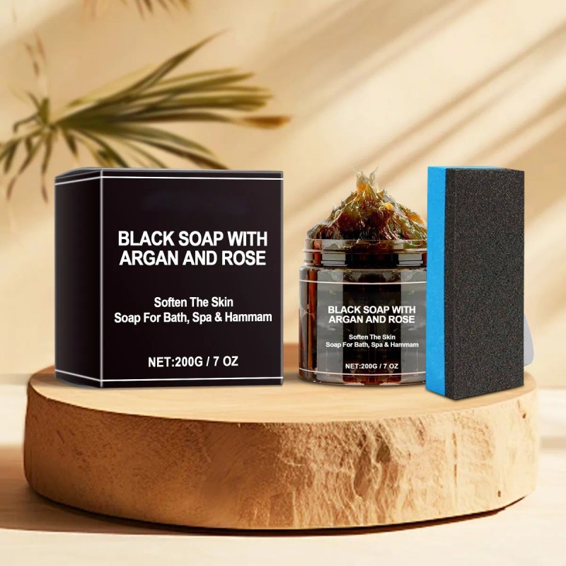 Jabón Negro Marroquí Exfoliante Corporal 200g Facial