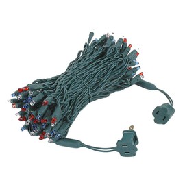 Novelty Lights 100 Light Red/White/Blue LED USA Mini Light Set, UL Listed Indoor/Outdoor, Green Wire, 50 Feet…