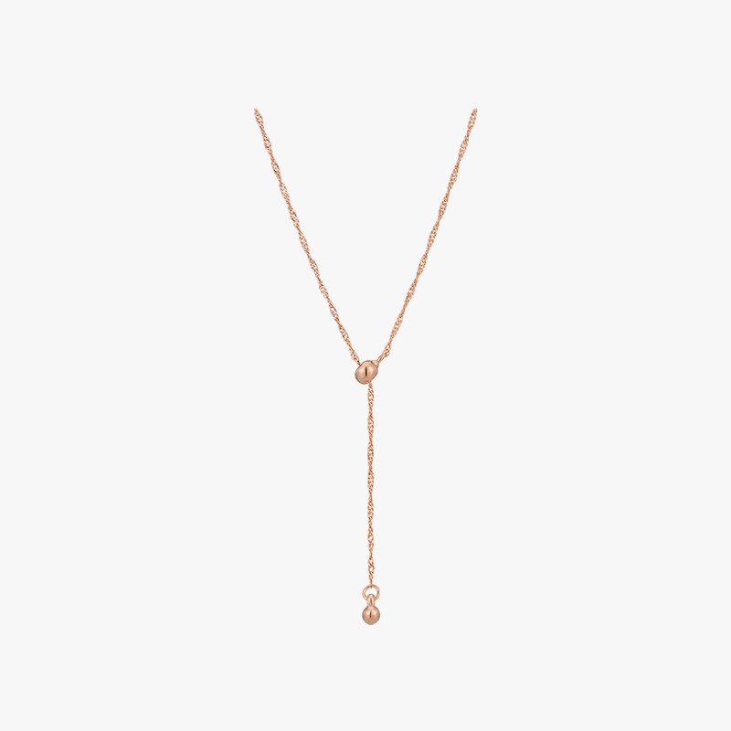 Gold&Deer 14KGP Shining Mash Ball Necklace Rose Gold / 골드앤디어
