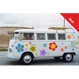 Hippie Flowers Car Sticker Hippie 030 – in Top Matt Look, Assorted Colours (16)