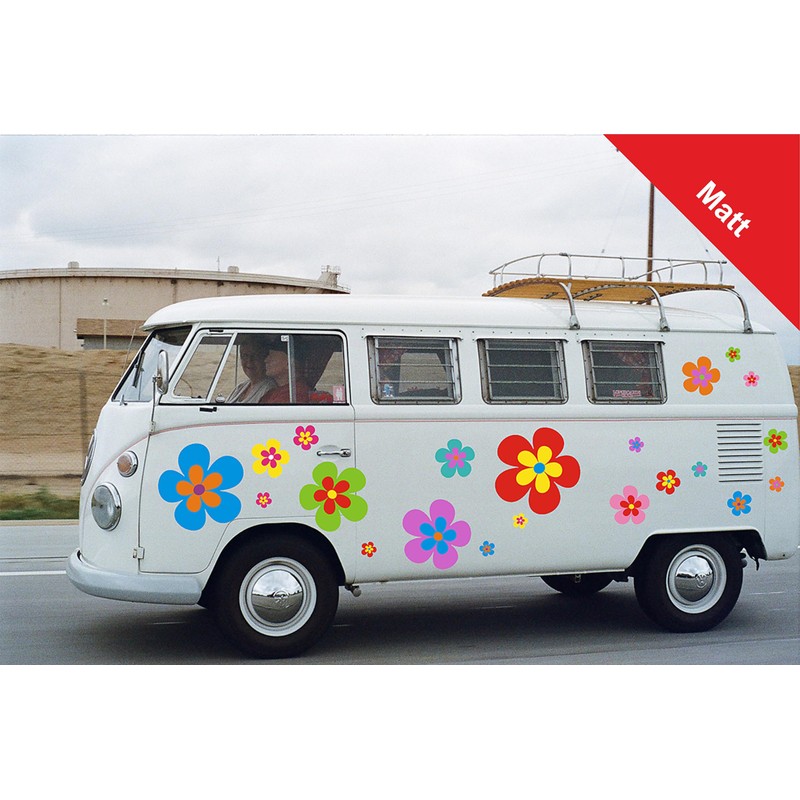Hippie Flowers Car Sticker Hippie 030 – in Top Matt