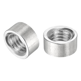 sourcing map Round Weld Nuts, M8 x 12mm x 6mm Weld On Bung Female Nut Threaded - 201 Stainless Steel Insert Weldable 10pcs
