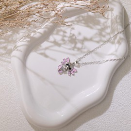 Birthstone Axolotl Necklace Cute Animal Pendant Necklace for Women Axolotl Birthday Gifts for Axolotl Lovers (April)