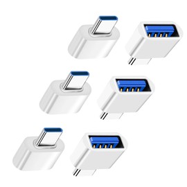 Magnet 6 Pack USB C to USB 2.0 Adapter, OTG USB-C to USB-A Adapter Compatible with USB C Smartphones and Devices (White)