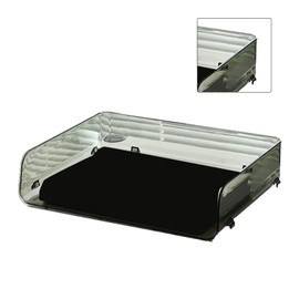 Tier Letter Tray, Minimalist Clear Acrylic Organizer Stackable Letter Tray Office Desk Organiser A4 Paper Filing Trays File Holder for Home Office School, Green (12.8x9.8x3.0in)