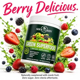 SHOUTGRIIN Primal Greens Superfood Powder Polvo Verde Definitivo Para Un Rendimiento Atlético, Más Allá De Los Verdes Ordinarios, Mezcla De Vegetales 