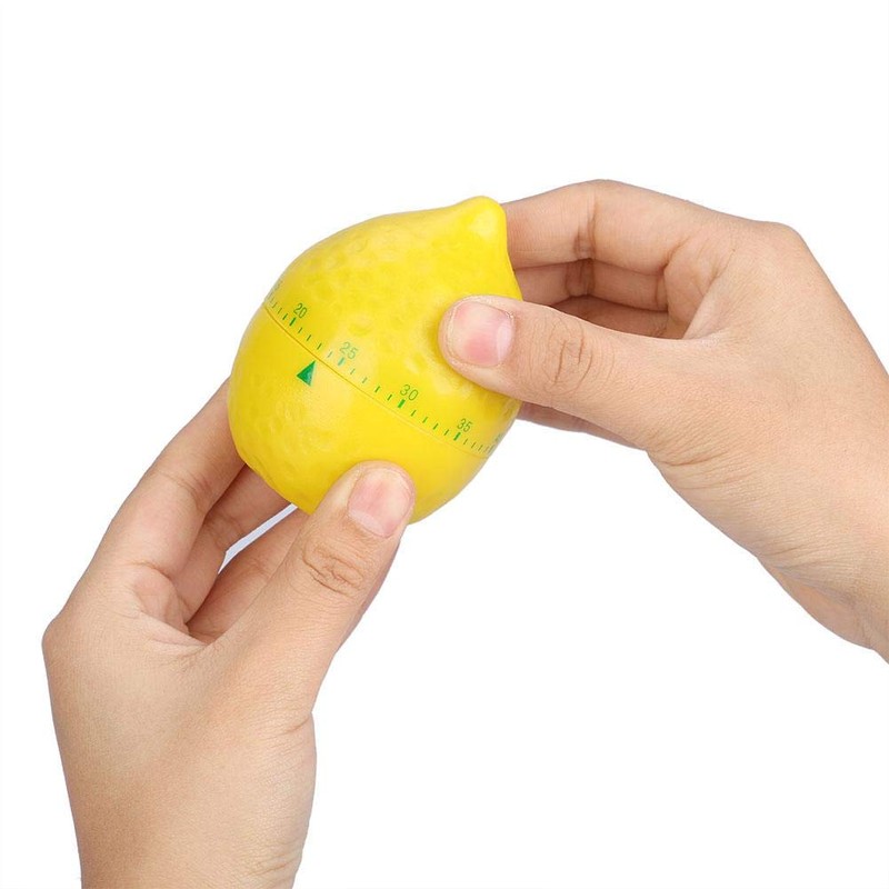 Jadeshay Kitchen Timer, Lemon Shape Mechanical Timer Manual Counters Kitchen