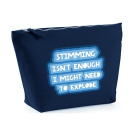 Hippowarehouse Stimming Isn't Enough, i Might Need to Explode Printed Make up Cosmetic wash Bag 18x19x9cm