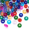 Elecrelive 96pcs Glass European Beads Large Hole Faceted Rondelle Beads
