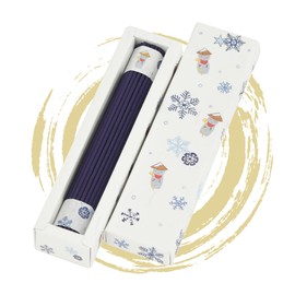 Hasegawa Incense Sticks - 50 Sticks ENGIMONO Snow Jizo: Gentle Scent Inspired by Falling Snow with Charming Jizo & Snowflake Design & Matching Washi Wrap Packaging, 20-25 Min Burn