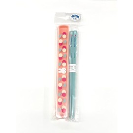 Square Miffy Chopsticks & Case, 7.1 inches (180 mm), Antibacterial, Pink, Fruit miffy Dick Bruna