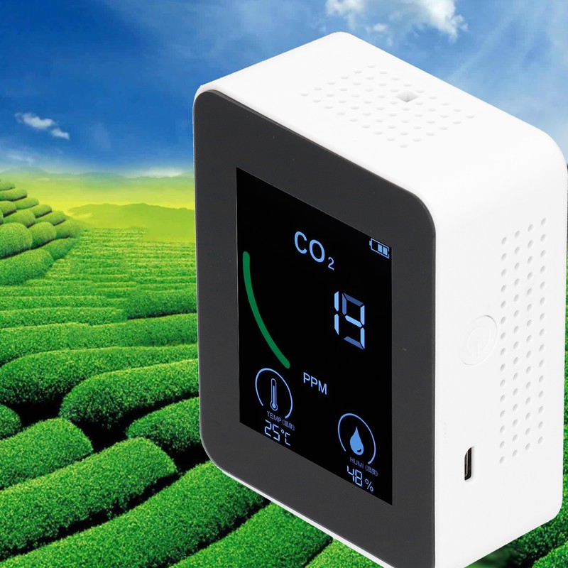 Air Quality Detector Digital USB Charging Carbon Dioxide Monitor Temperature