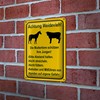 Achtung Weidevieh | Warning Sign for Pastures | Robust Tin