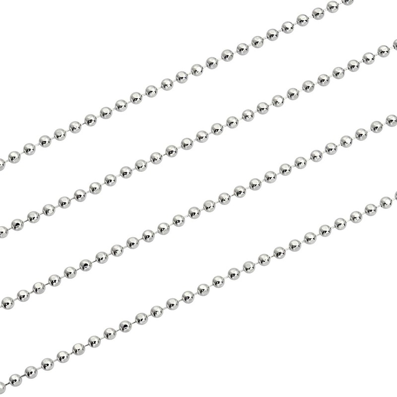 Sears Sv 925 Cut Ball Chain Necklace, Silver, Silver
